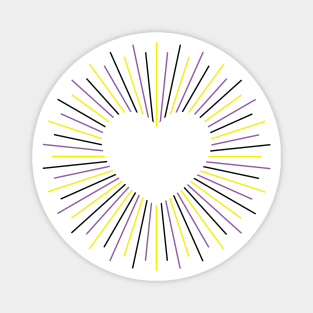 Nonbinary Pride Radial Heart Magnet